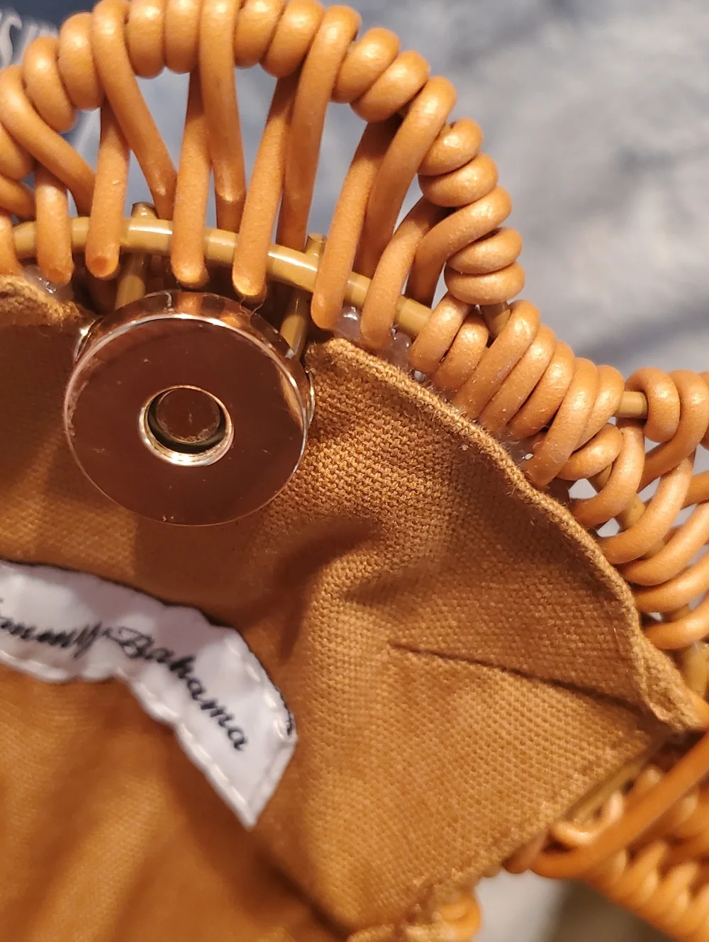 Tommy Bahama Tan Woven Seahorse Crossbody Bag - Picture 9 of 9